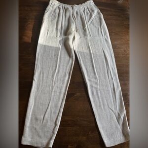 New K.D. Spring Pants Medium Womens‎ Stretch Office Travel Polka Dot Tie Tan